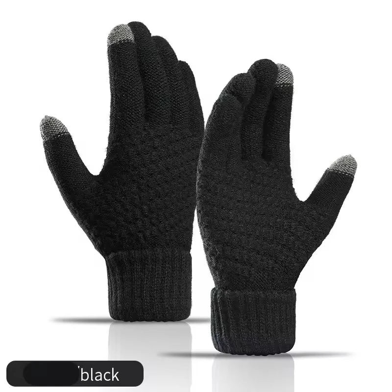 Gants tricotés à écran tactile, doigts complets, doux et extensibles