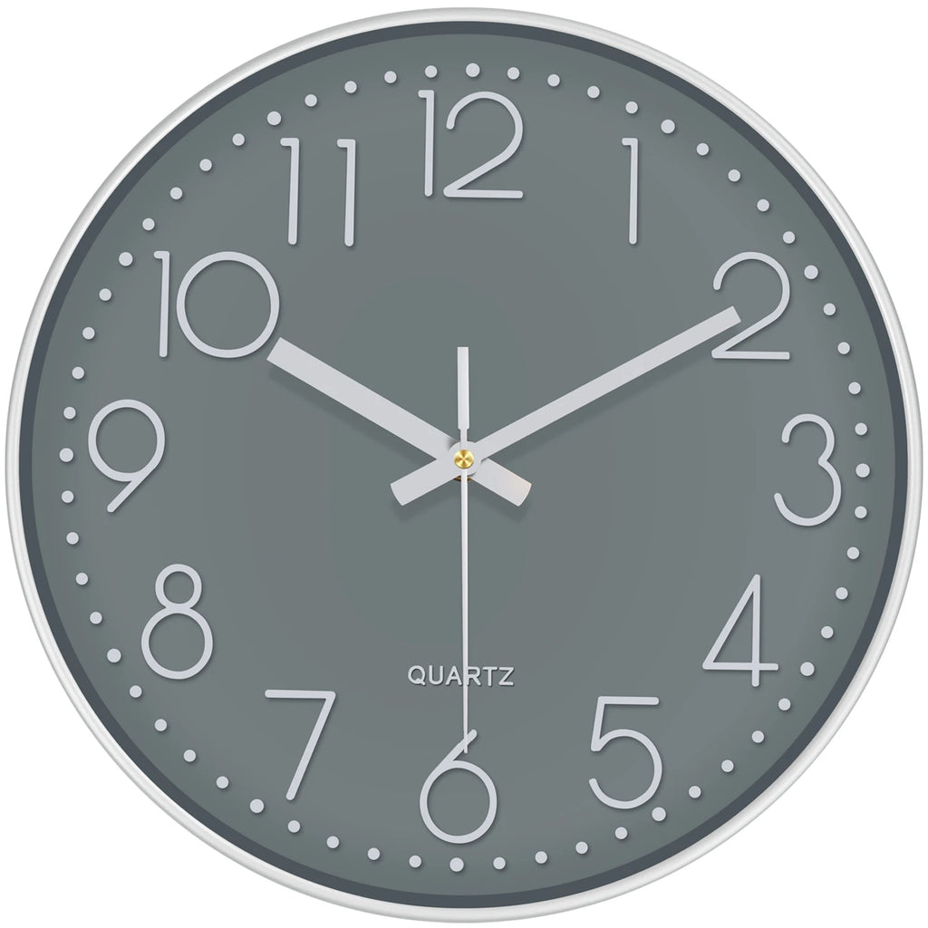 Horloge murale silencieuse, design épuré 3D