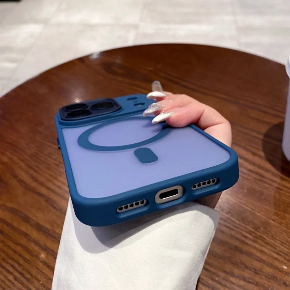 Magnetic Luxury Matte Translucent Armor Shockproof Case For iPhone 17 Pro Max Air 16 15 14 Plus 13 12 11 for Magsafe Back Cover