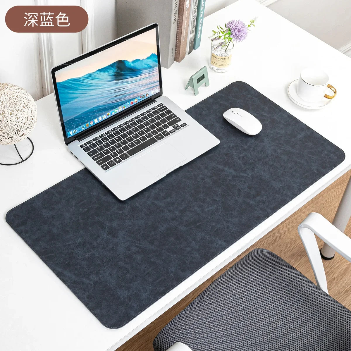 Tapis de bureau en cuir PU, imperméable et antidérapant