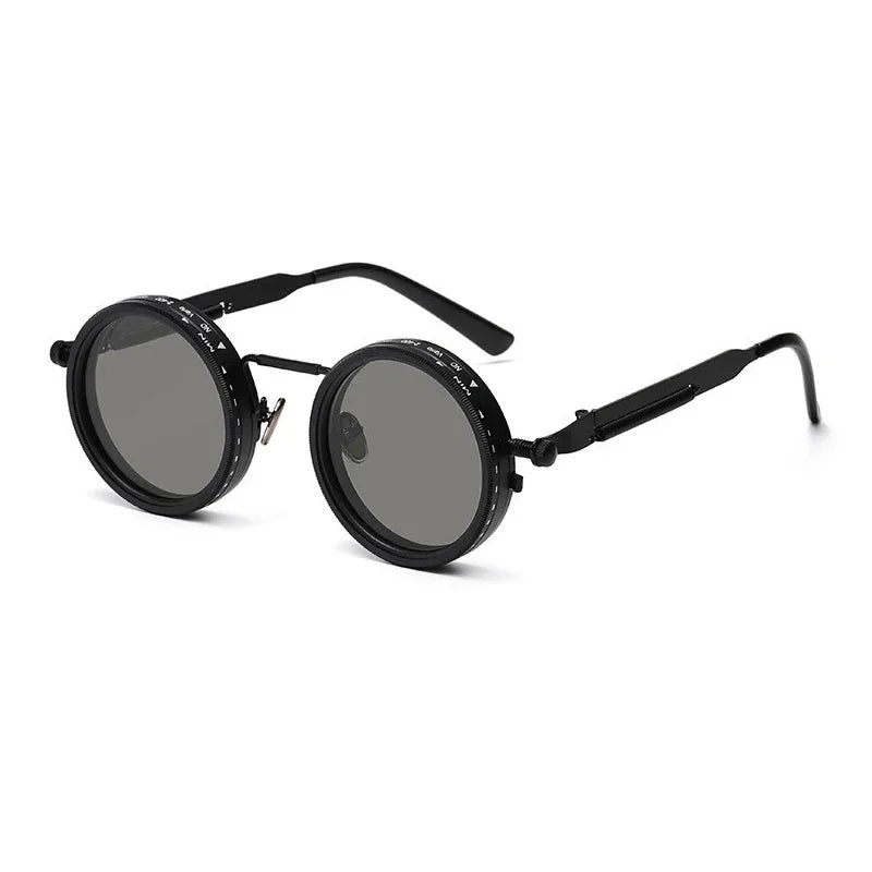 Lunettes de soleil rondes en métal, verres polarisés
