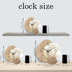 Horloge murale en bois, motif lune, silencieuse