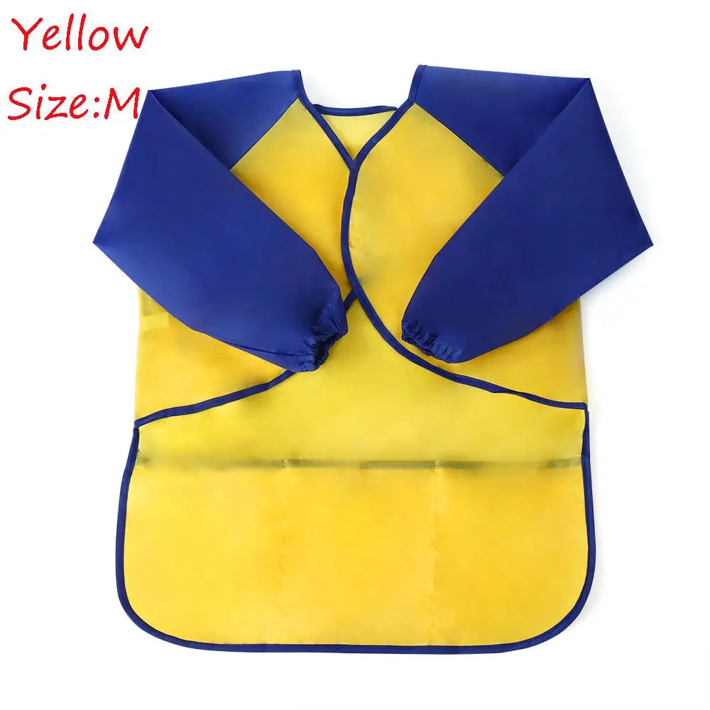 Tablier de peinture enfant à manches longues, imperméable et facile à nettoyer