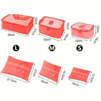 Organiseurs de valise, lot de 6 pochettes zippées
