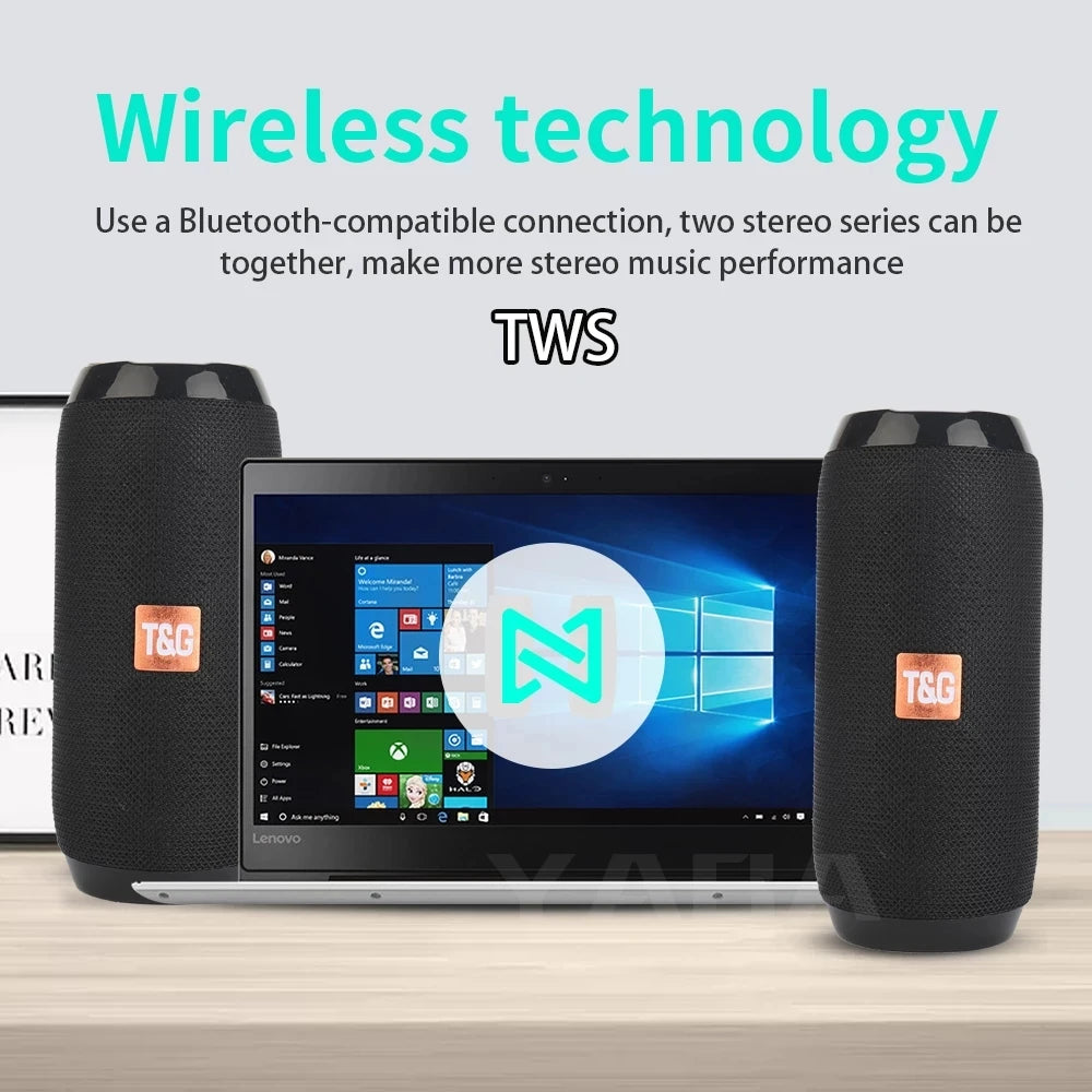 Enceinte Bluetooth portable, son stéréo et basses