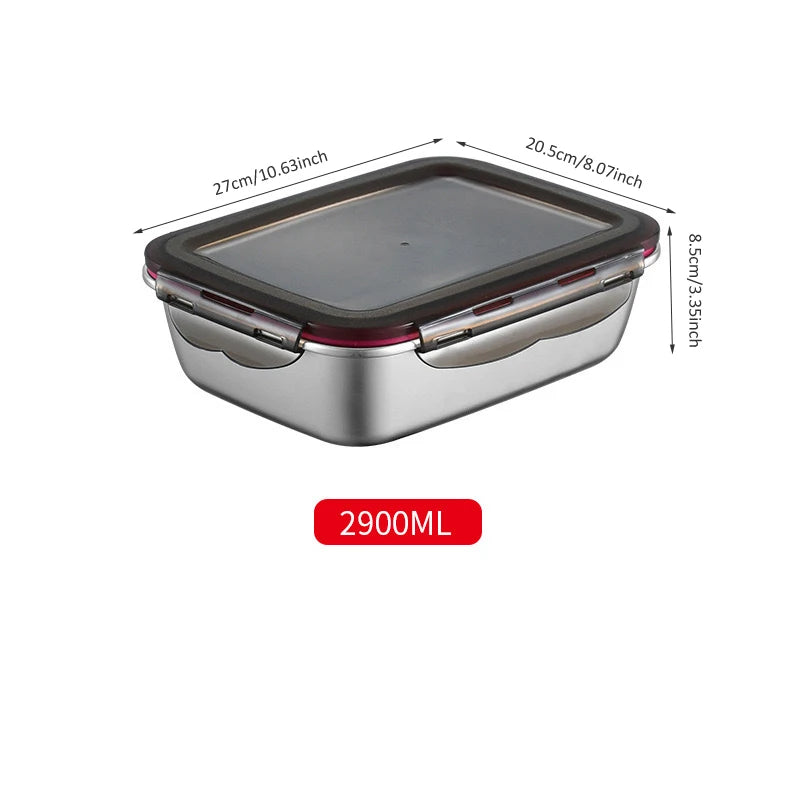 Boîte bento en acier inoxydable 304, hermétique, de 220 ml à 2,9 L