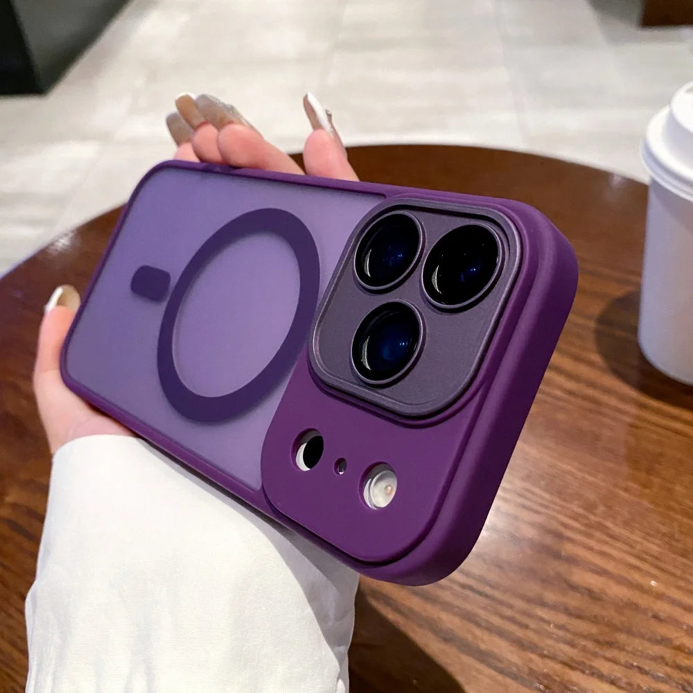 Magnetic Luxury Matte Translucent Armor Shockproof Case For iPhone 17 Pro Max Air 16 15 14 Plus 13 12 11 for Magsafe Back Cover