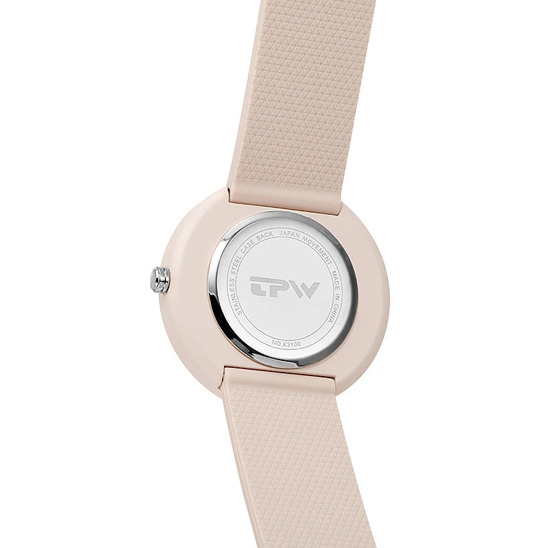Montre minimaliste pour femme, cadran 41 mm, bracelet silicone