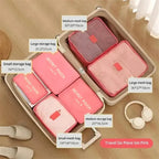Organiseurs de valise, lot de 6 pochettes zippées