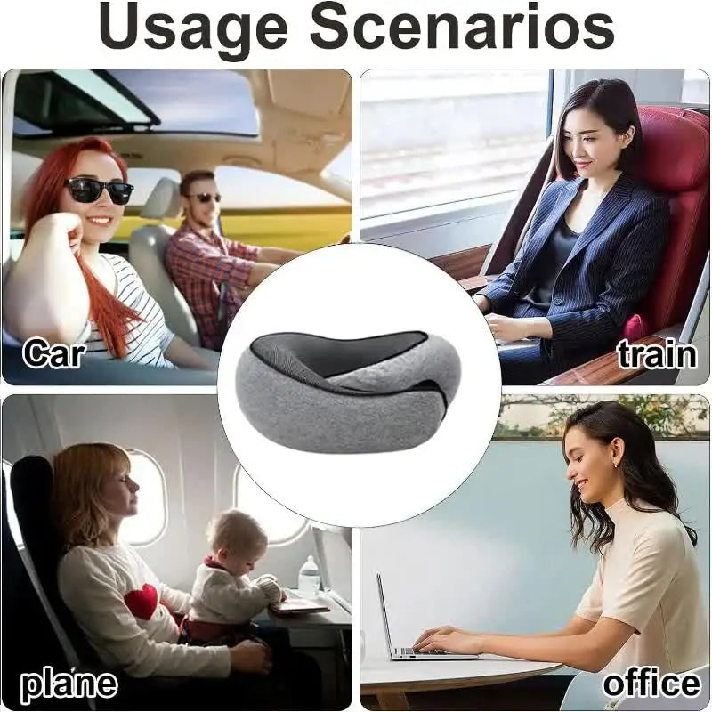 Oreiller de voyage en U, mousse à mémoire de forme, réglable