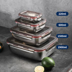 Boîte bento en acier inoxydable 304, vue 1