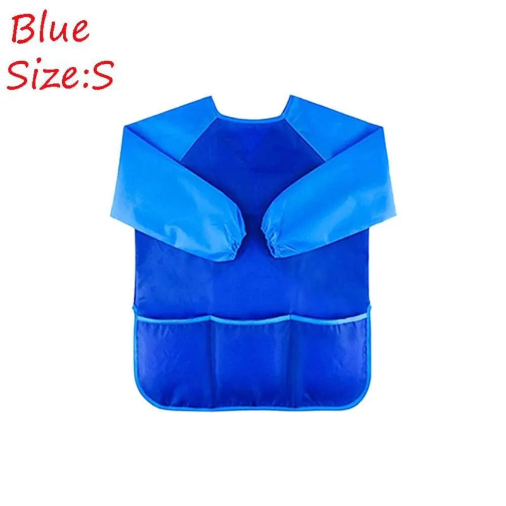 Tablier de peinture enfant à manches longues, imperméable et facile à nettoyer