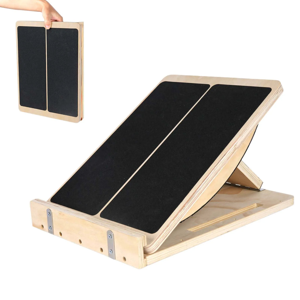 Planche inclinée et d'équilibre en bois, 2 en 1