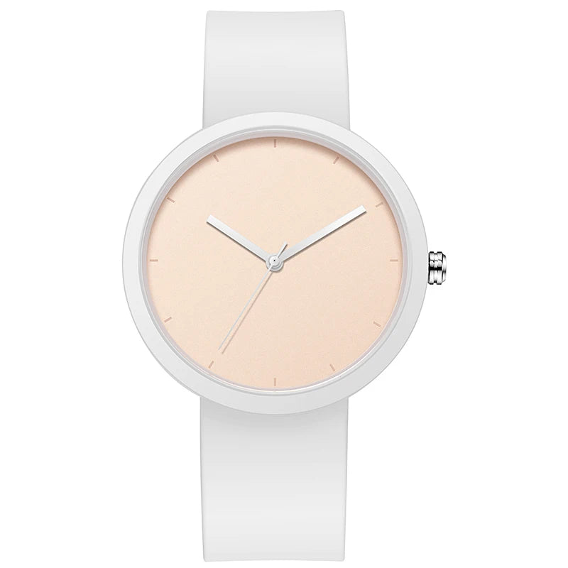 Montre minimaliste pour femme, cadran 41 mm, bracelet silicone