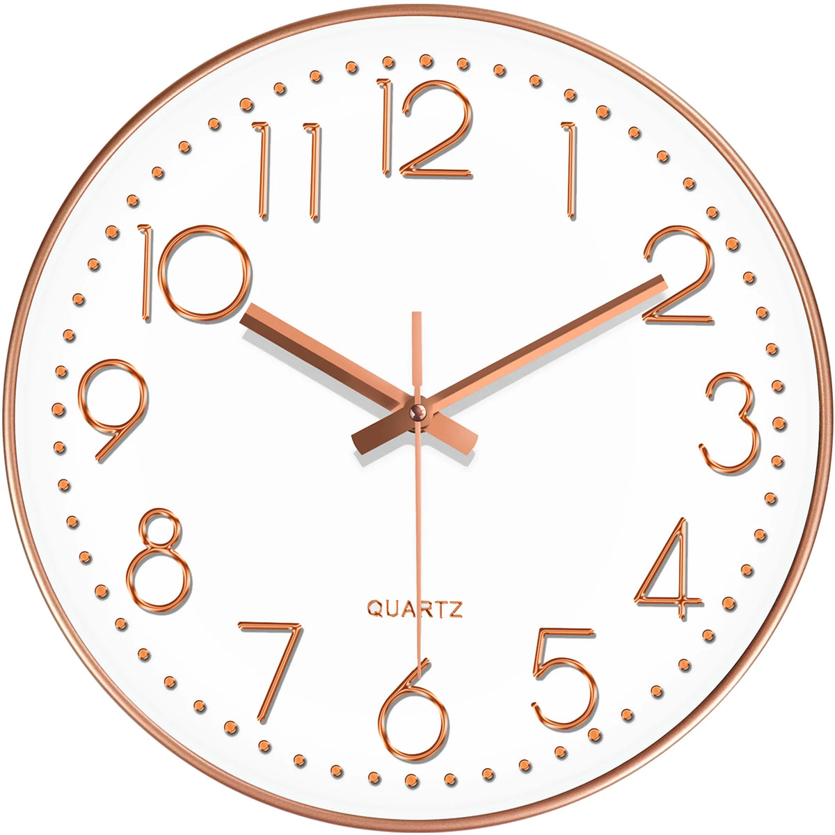 Horloge murale silencieuse, design épuré 3D